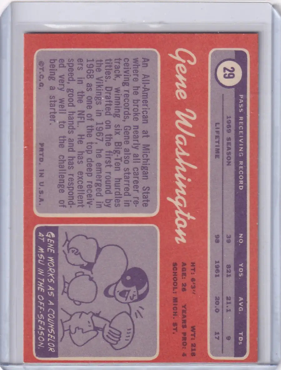 1970 Topps Football #29 Gene Washington RC - Minnesota Vikings