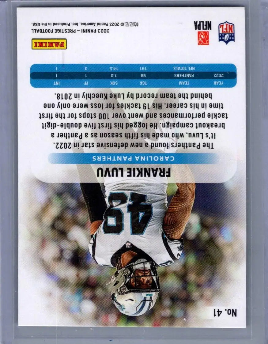 2023 Panini Prestige #41 Frankie Luvu Xtra Points Premium Green #/199