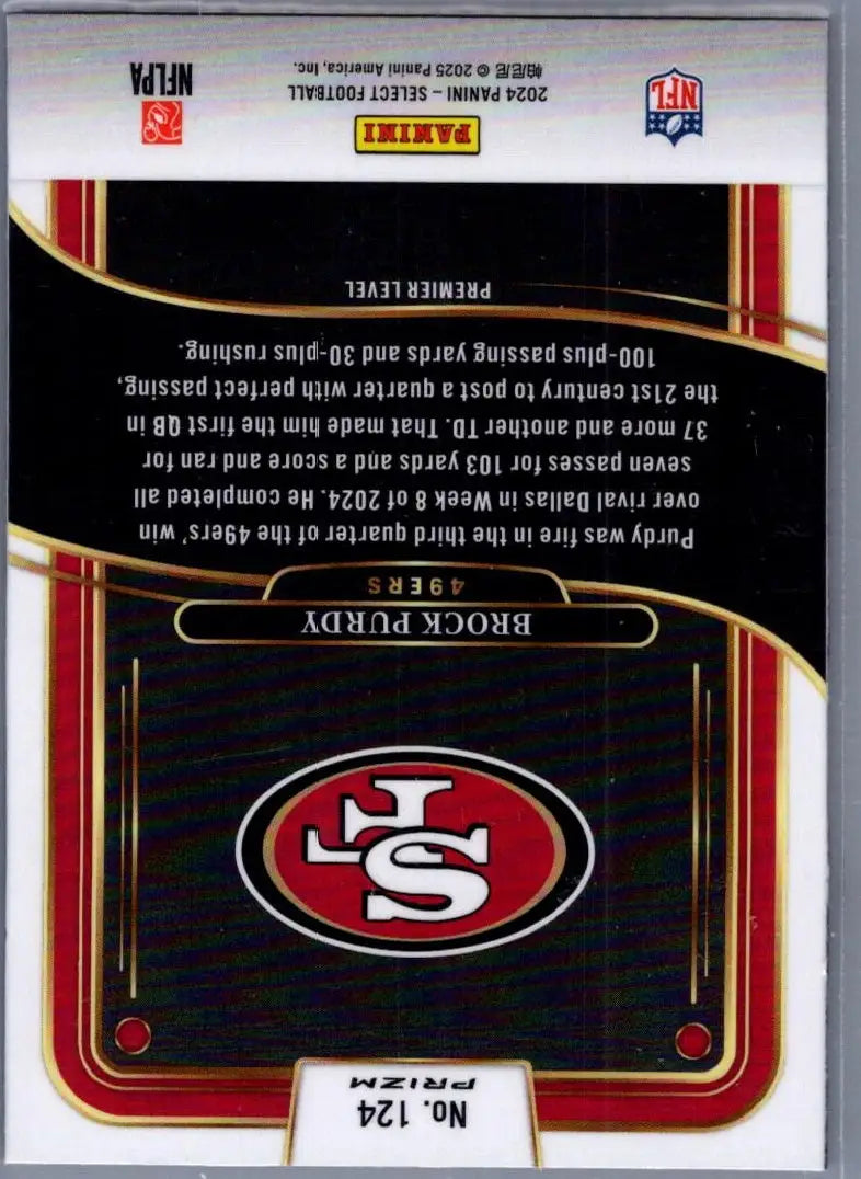 2024 Panini Select #124 Brock Purdy Red & Yellow Prizm Shock