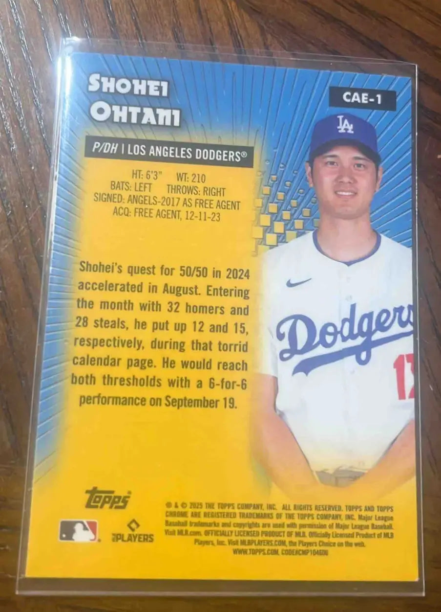 2025 Topps Baseball Chrome Shohei Ohtani All-Etch #CAE-1 Los Angeles Dodgers
