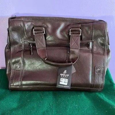 Baillr of Italy Brown Leather Briefcase Laptop Computer Bag Work Messenger