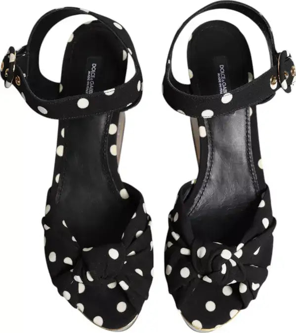 Dolce & Gabbana Multicolor Fish Polka Dot Wedge Sandals – Luxury Designer Shoes | STORE 7994