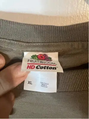 Men's Fruit of the Loom T-shirt XL Olive Green Eagle Graphic