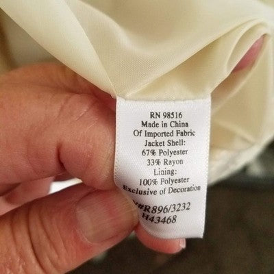 Coldwater Creek 2-Piece Dress & Jacket Set Beige Size 24 Crystal Embellished