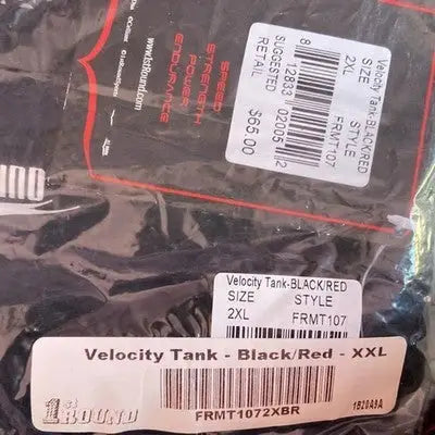 1st Round Velocity Men’s Black Red Workout Tank Top Size XXL 2XL Athletic Gym