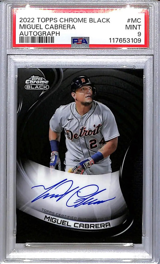 2022 Topps Chrome Black #CBA-MC Miguel Cabrera PSA 9 MINT Auto Detroit Tigers