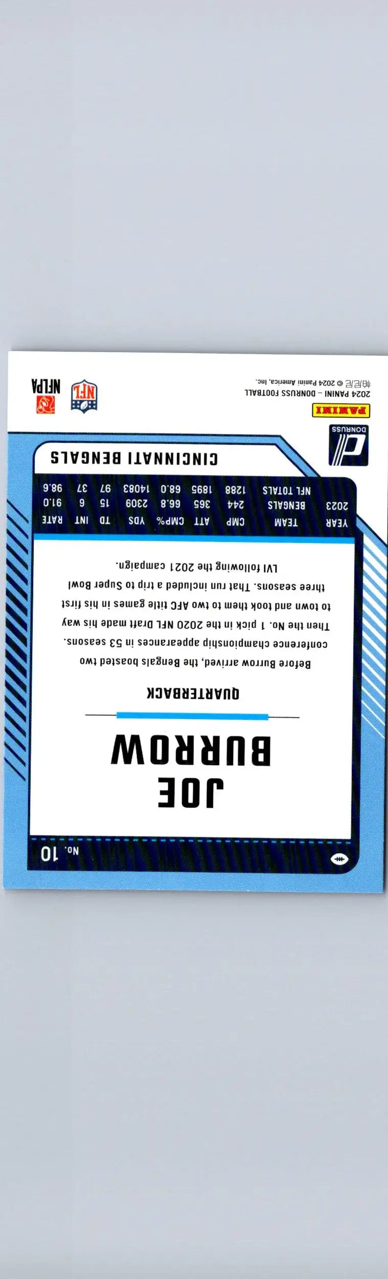 2024 Donruss #10 Joe Burrow Press Proof Blue