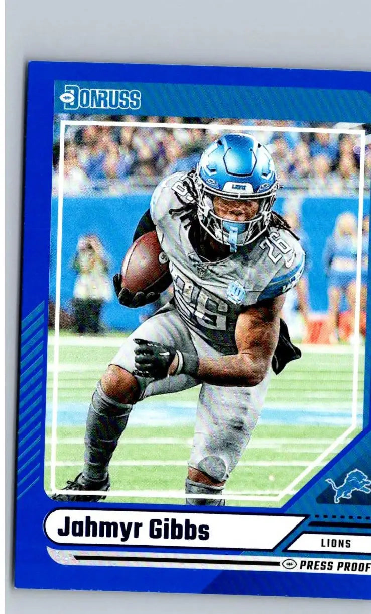 2024 Donruss #143 Jahmyr Gibbs Press Proof Blue