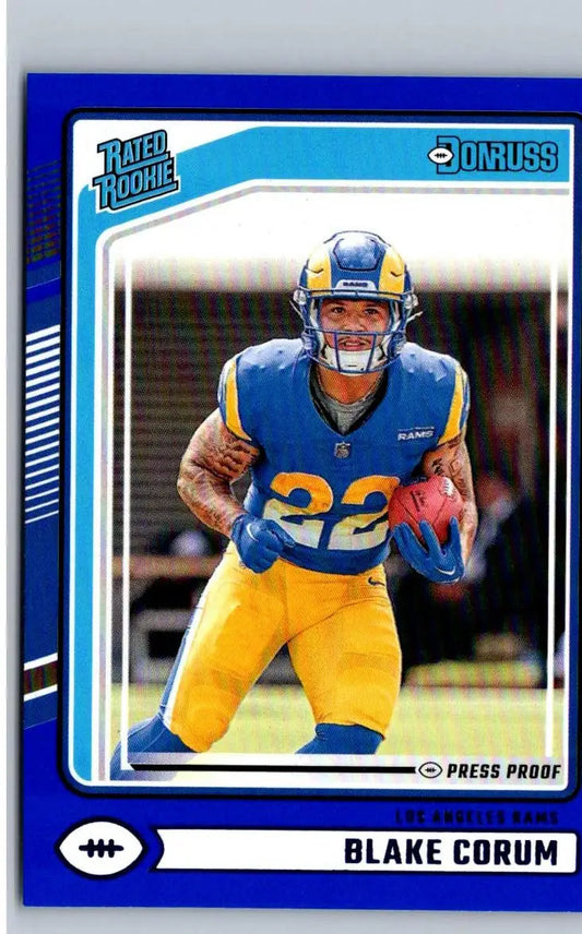 2024 Donruss #322 Blake Corum Press Proof Blue