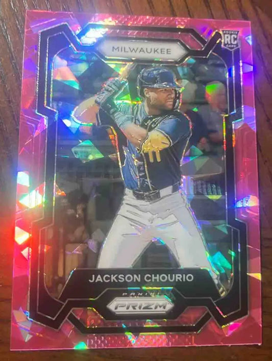 2024 Panini Baseball Prizm Jackson Chourio Pink Ice #277 RC Milwaukee Brewers