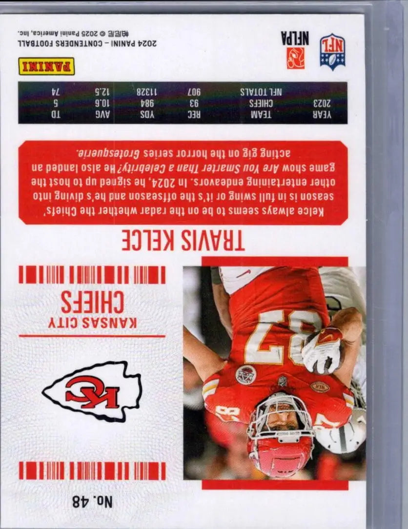 2024 Panini Contenders #48 Travis Kelce Game Ticket Green #/175