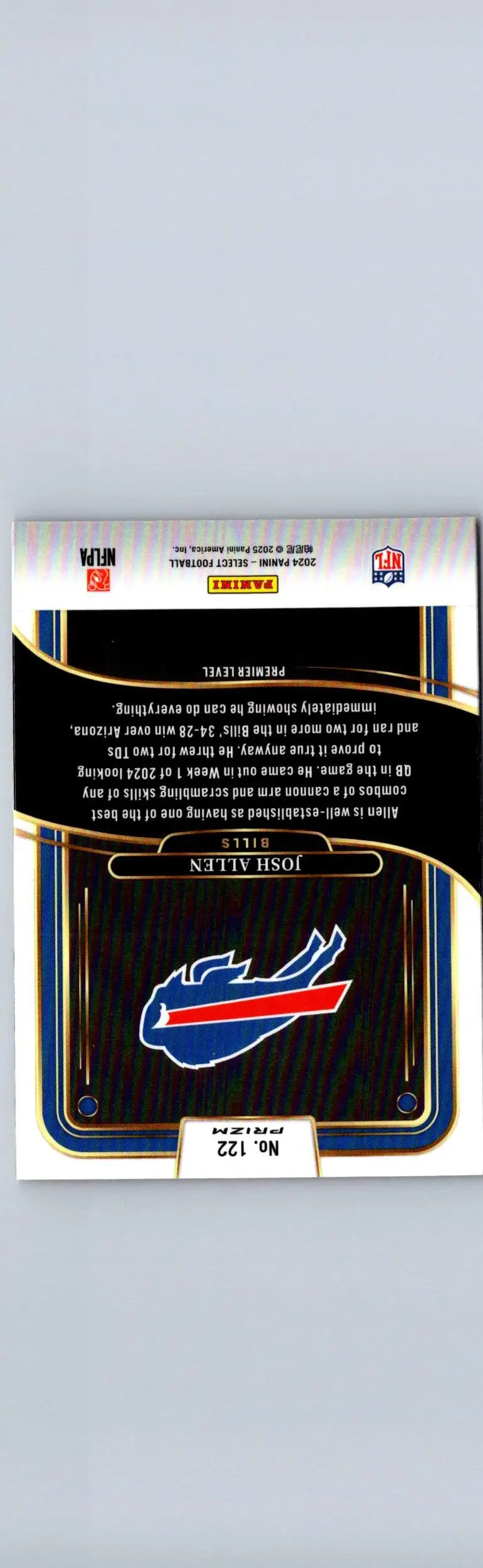 2024 Panini Select #122 Josh Allen Red & Yellow Prizm Shock