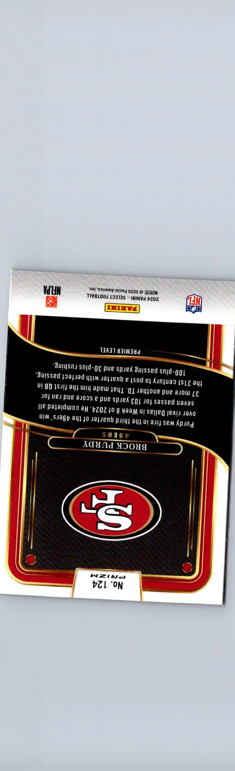 2024 Panini Select #124 Brock Purdy Red & Yellow Prizm Shock