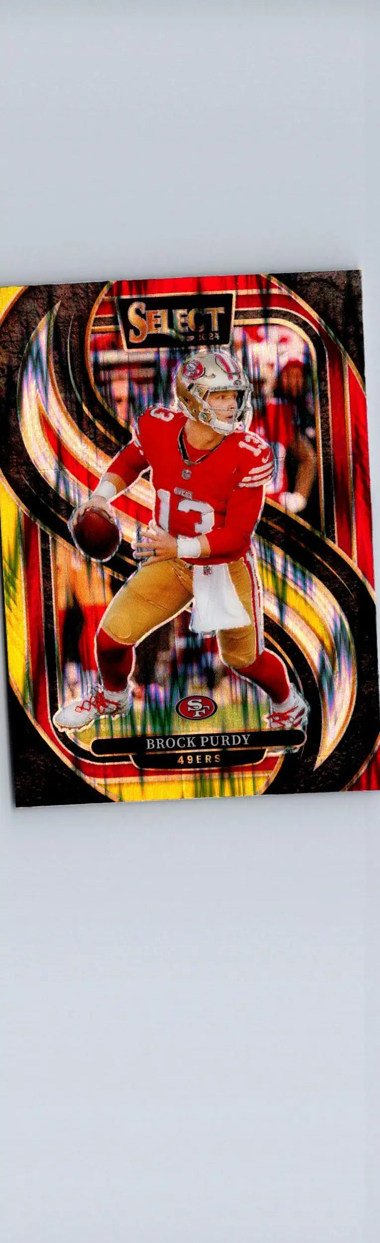 2024 Panini Select #124 Brock Purdy Red & Yellow Prizm Shock
