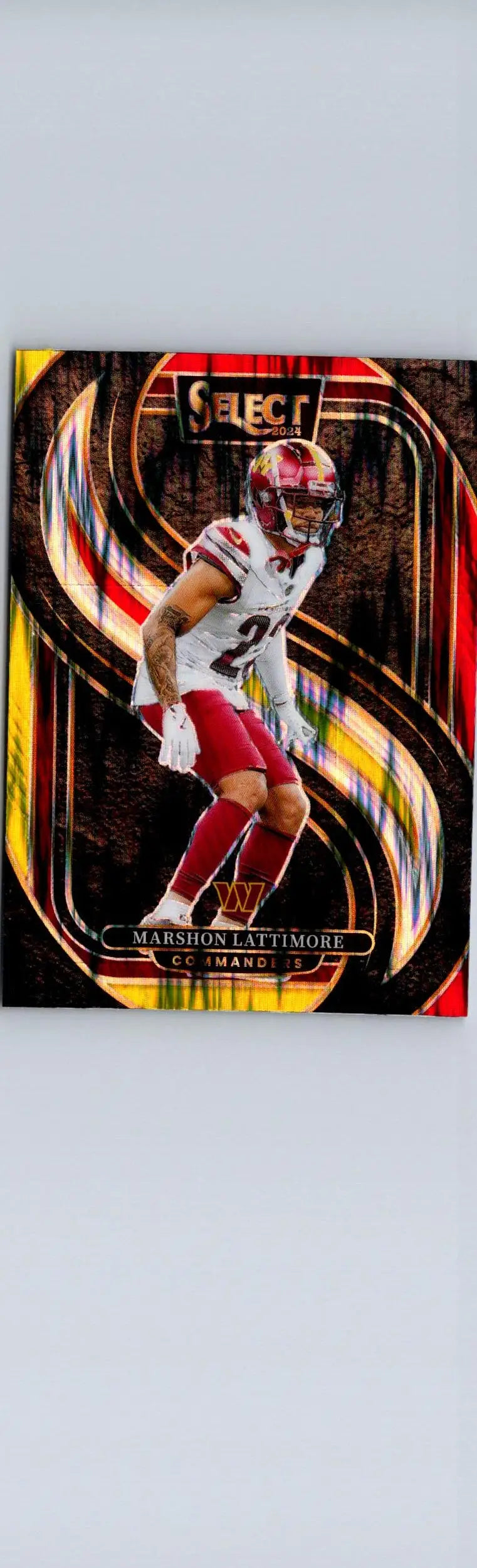 2024 Panini Select #181 Marshon Lattimore Red & Yellow Prizm Shock