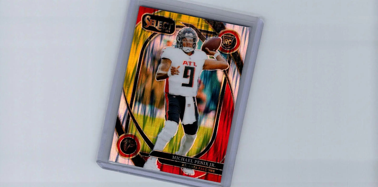 2024 Panini Select #235 Michael Penix Jr. Red & Yellow Prizm Shock