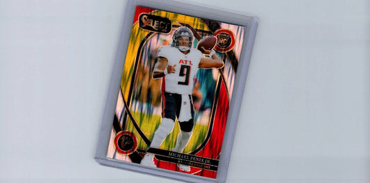2024 Panini Select #235 Michael Penix Jr. Red & Yellow Prizm Shock
