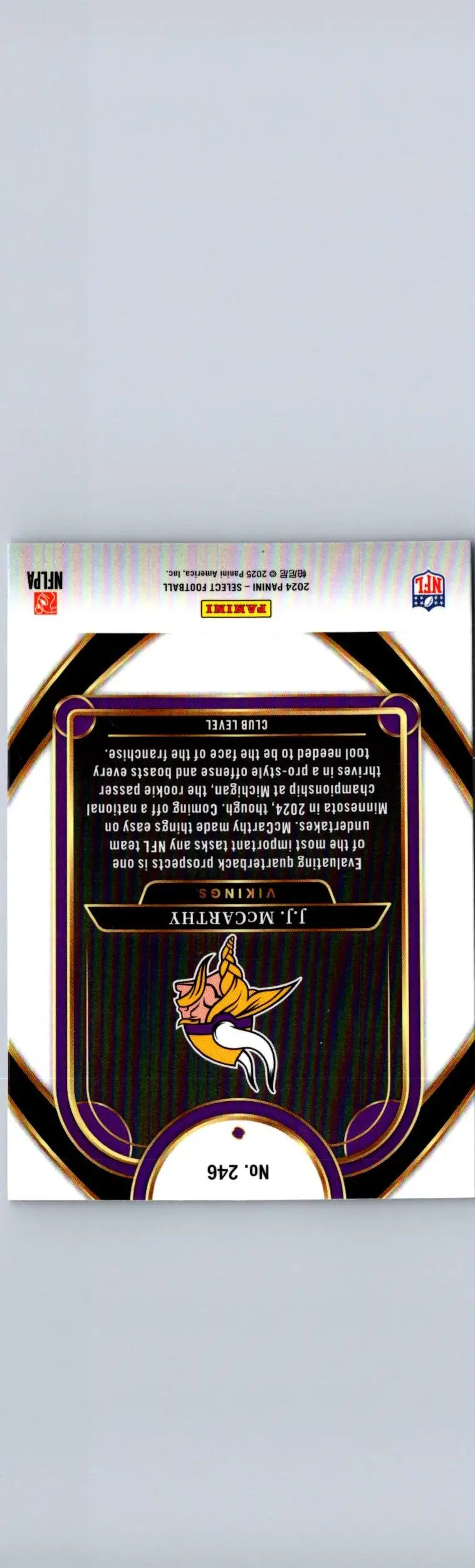 2024 Panini Select #246 J.J. McCarthy