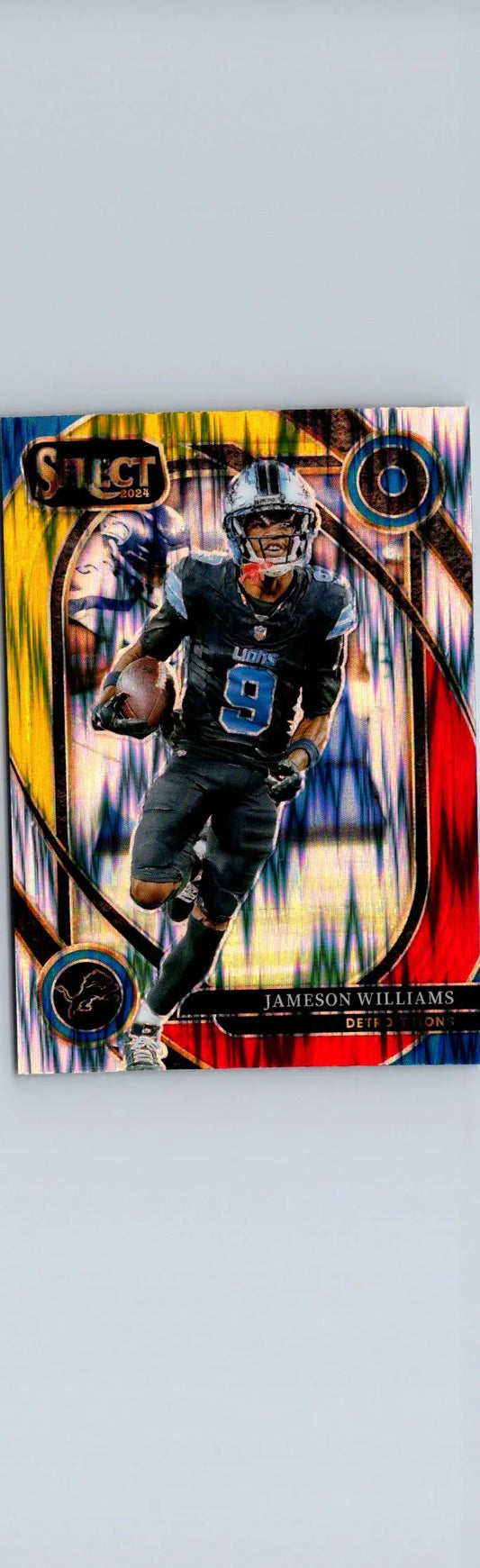 2024 Panini Select #267 Jameson Williams Red & Yellow Prizm Shock