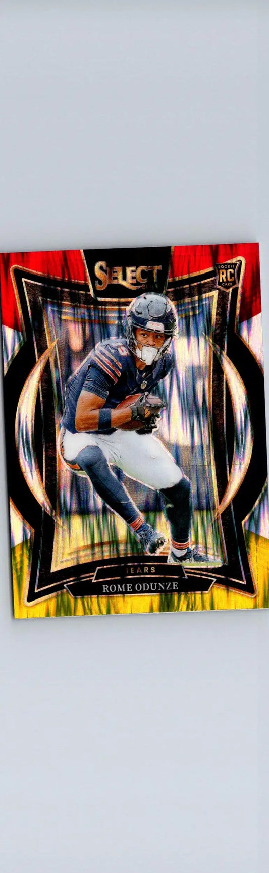 2024 Panini Select #3 Rome Odunze Red & Yellow Prizm Shock