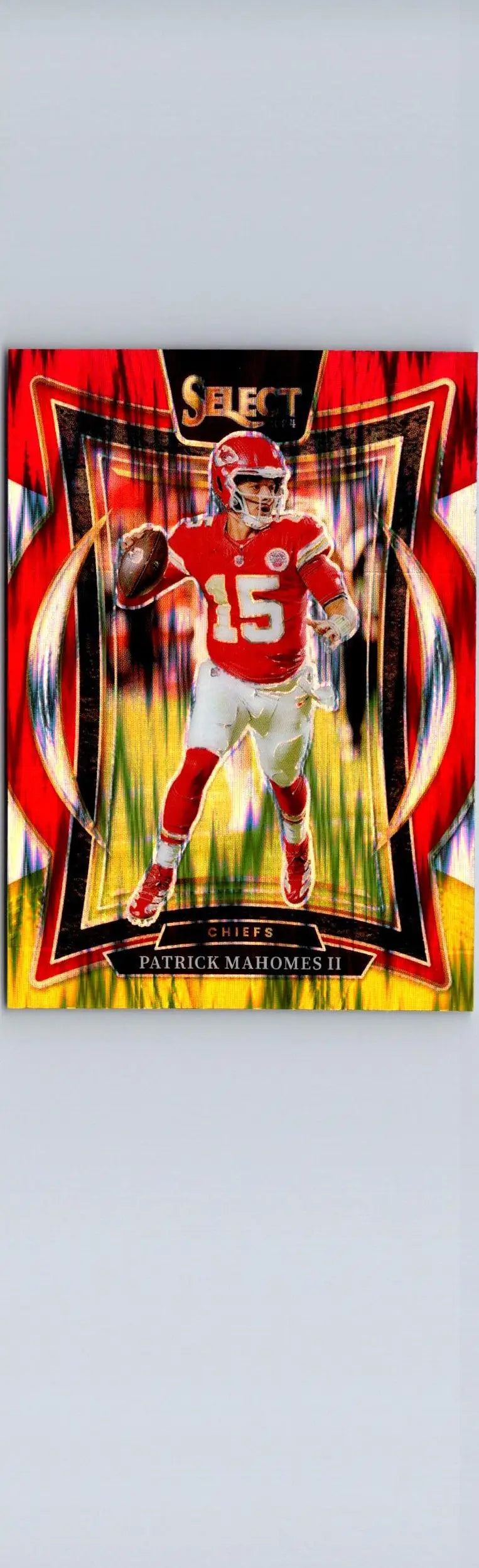 2024 Panini Select #33 Patrick Mahomes II Red & Yellow Prizm Shock