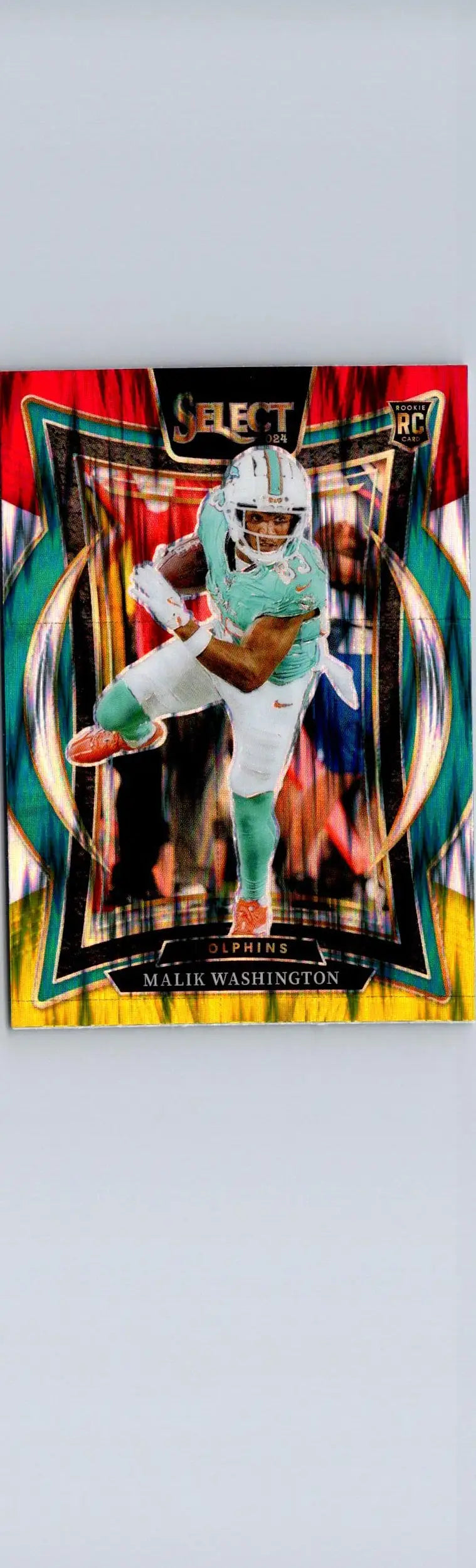 2024 Panini Select #71 Malik Washington Red & Yellow Prizm Shock