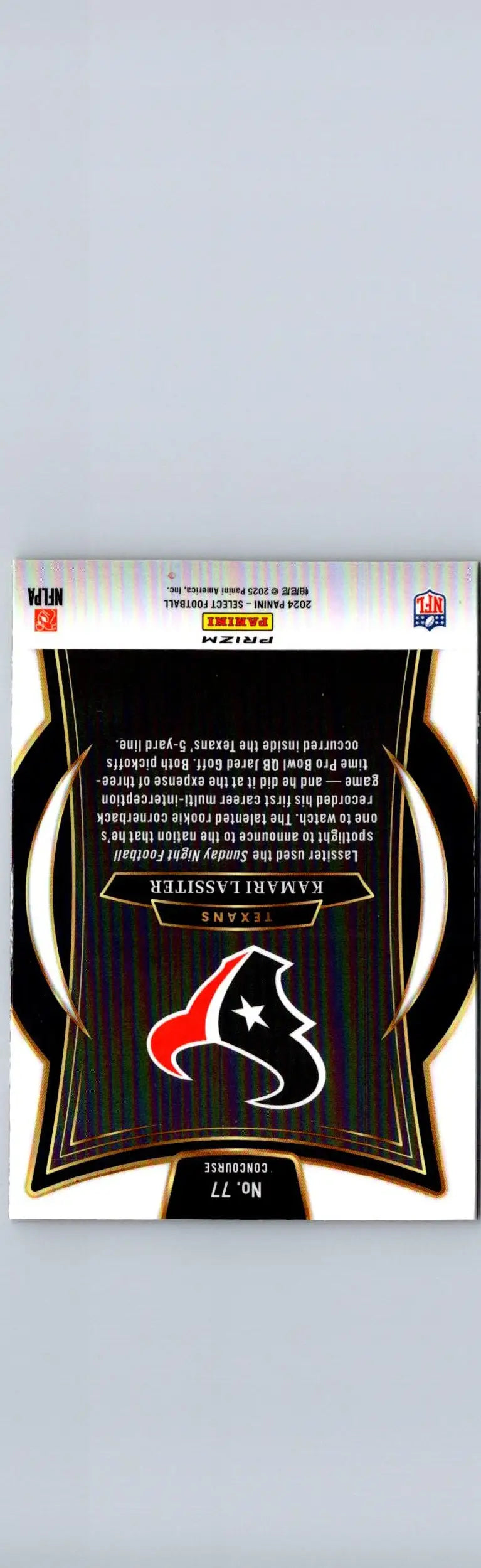 2024 Panini Select #77 Kamari Lassiter Red & Yellow Prizm Shock