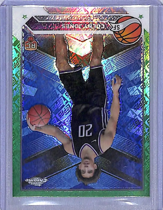 2024 Topps Chrome Green Logo Refractor #91 Colby Jones NM-MT Sacramento Kings
