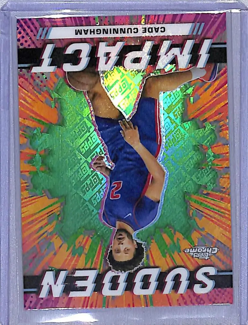 2024 Topps Chrome Sudden Impact Green Logo Refractor #SI-13 Cade Cunningham NM-MT Detroit Pistons