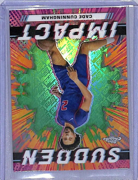 2024 Topps Chrome Sudden Impact Green Logo Refractor #SI-13 Cade Cunningham NM-MT Detroit Pistons