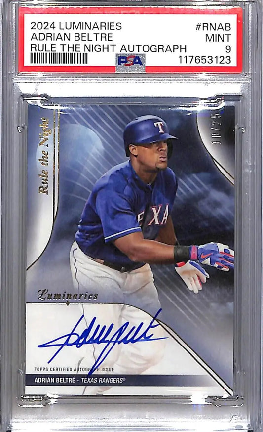 2024 Topps Luminaries Rule The Night #RN-AB Adrian Beltre PSA 9 MINT Auto 10/25 Texas Rangers