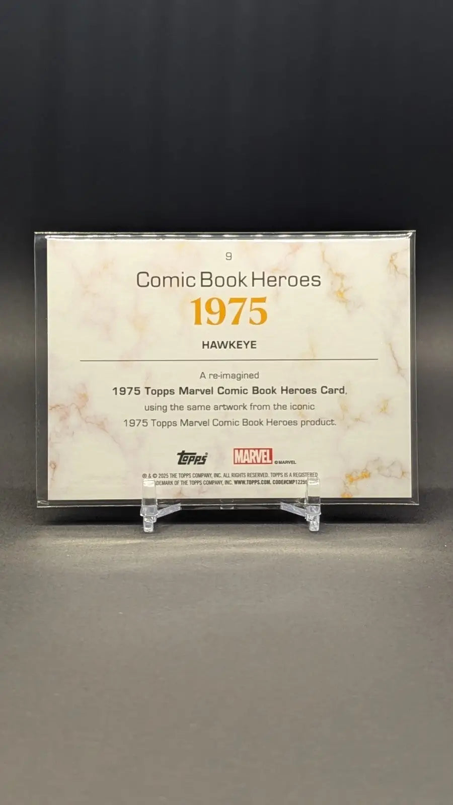 2025 Marvel Comic Book Heroes 1975 Golden Anniversary Hawkeye Gold /125