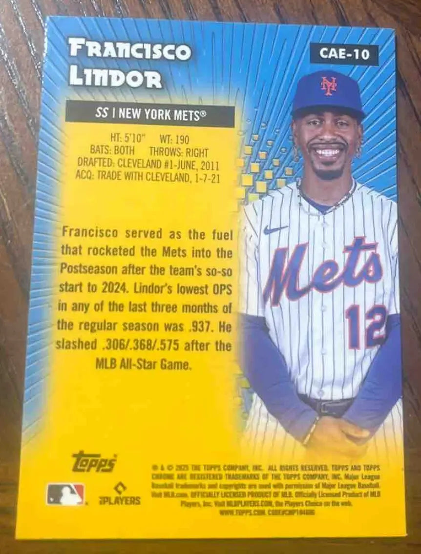 2025 Topps Baseball Chrome Francisco Lindor All-Etch #CAE-10 New York Mets