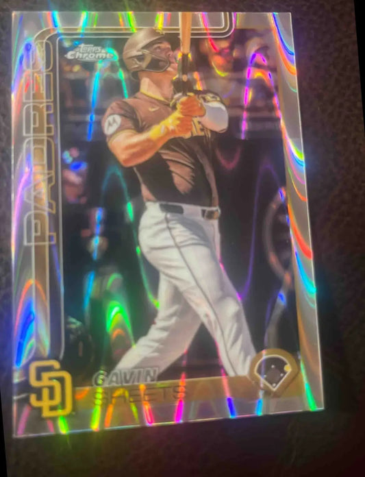 2025 Topps Baseball Chrome Gavin Sheets RayWave Refractor #158 San Diego Padres