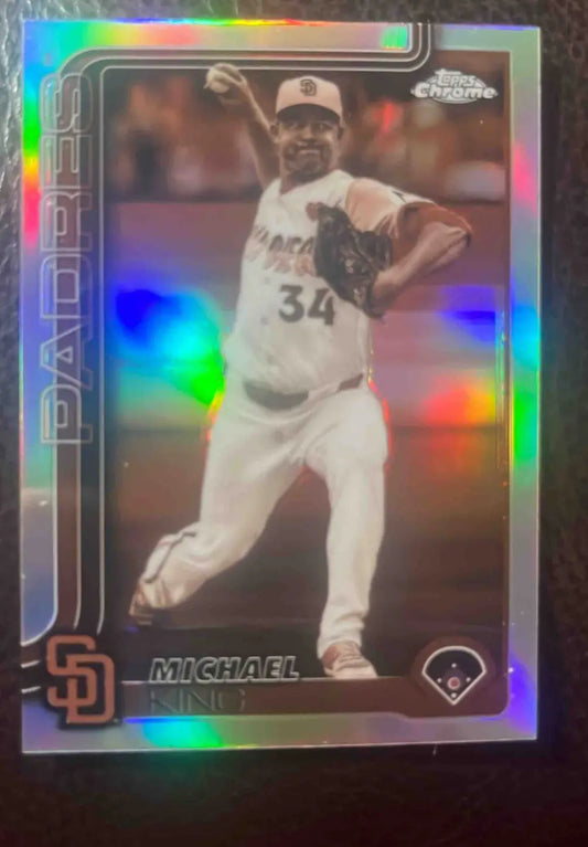 2025 Topps Baseball Chrome Michael King Sepia Refractor #35 San Diego Padres