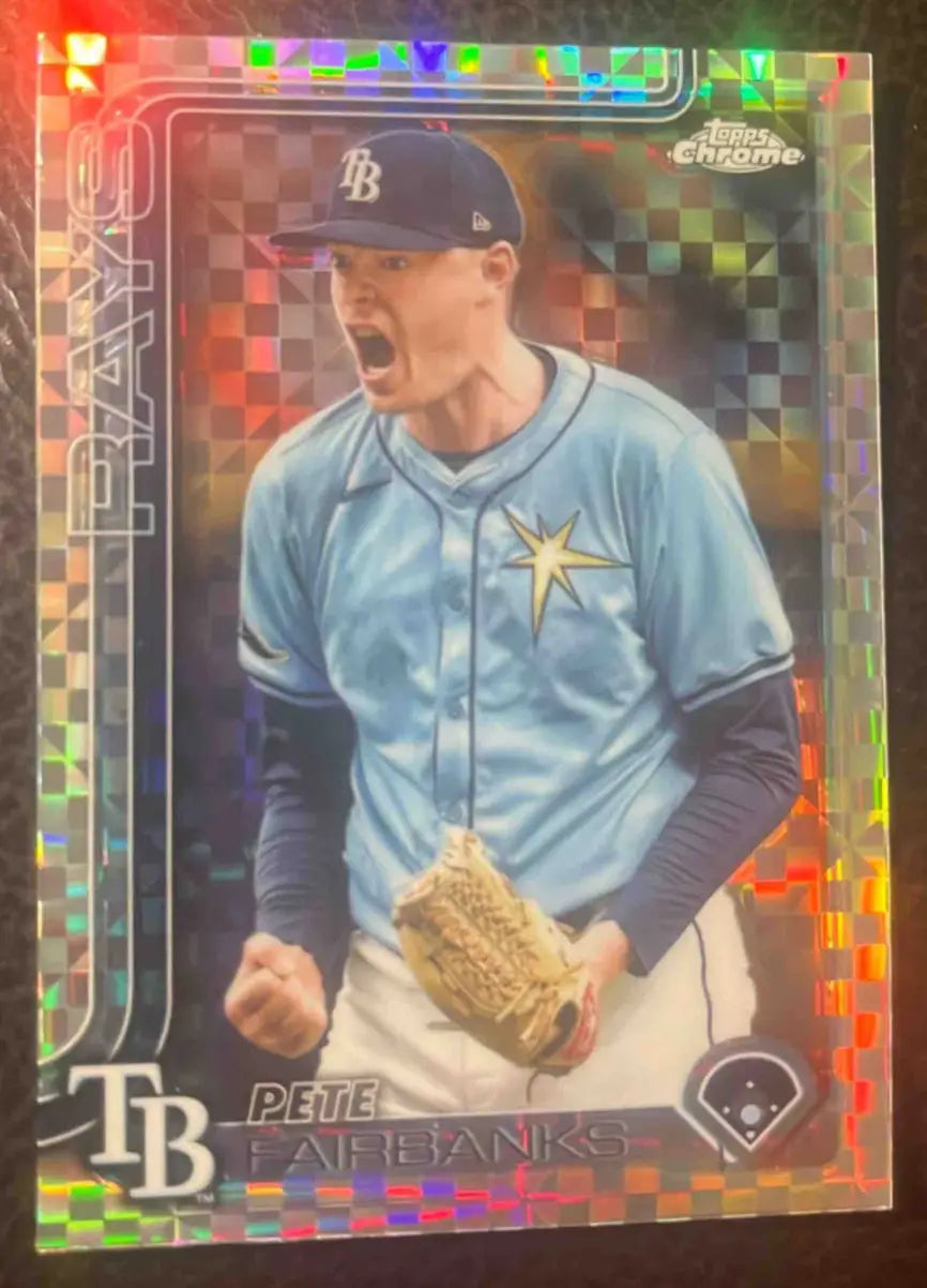 2025 Topps Baseball Chrome Pete Fairbanks X-Fractor #84 Tampa Bay Rays