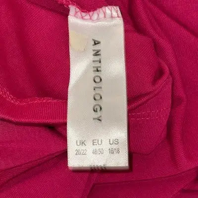 Anthology Magenta Scoop Neck Blouse Women’s Size 16-18 3/4 Sleeve Top Plus Size
