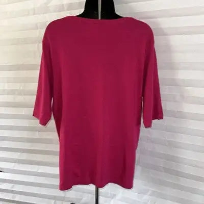 Anthology Magenta Scoop Neck Blouse Women’s Size 16-18 3/4 Sleeve Top Plus Size