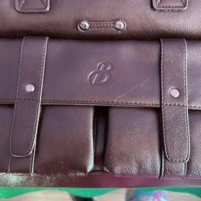 Baillr of Italy Brown Leather Briefcase Laptop Computer Bag Work Messenger
