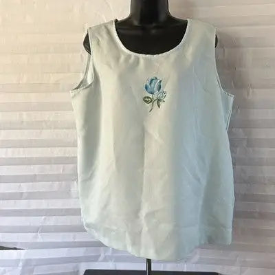 Blair Boutique Women's 2-Piece Blouse Set Powder Blue Top & Shell Size XL