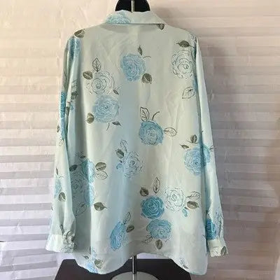 Blair Boutique Women's 2-Piece Blouse Set Powder Blue Top & Shell Size XL