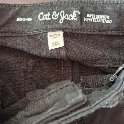 Cat & Jack Black Super Stretch Jeggings Size M Medium Girl's Pants Leggings