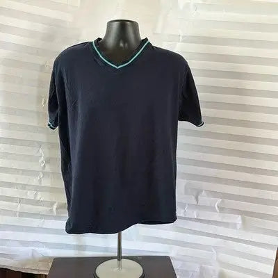 Galaxy by Harvic Men's V-Neck T-Shirt Dark Blue Size XL Extra Large Casual Tee