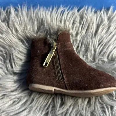 Janie & Jack Toddler Brown Suede Boots Faux Fur Lined Girls Winter Shoes