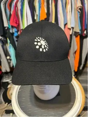 Men's Lids Flexfit Black White Logo Baseball Cap S-M
