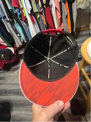 Men's Nike One Size Black Red Grey Flat Bill Snapback Hat