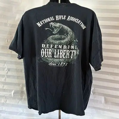 NRA National Rifle Association Men's Logo T-Shirt Dark Blue 3XL Short Sleeve