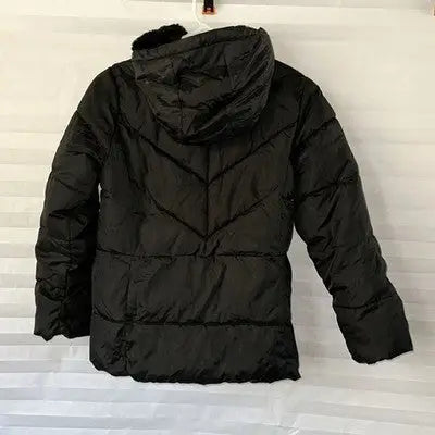 Wonder Nation Girl's Black Puffer Jacket Size 10/12 Warm Winter Coat